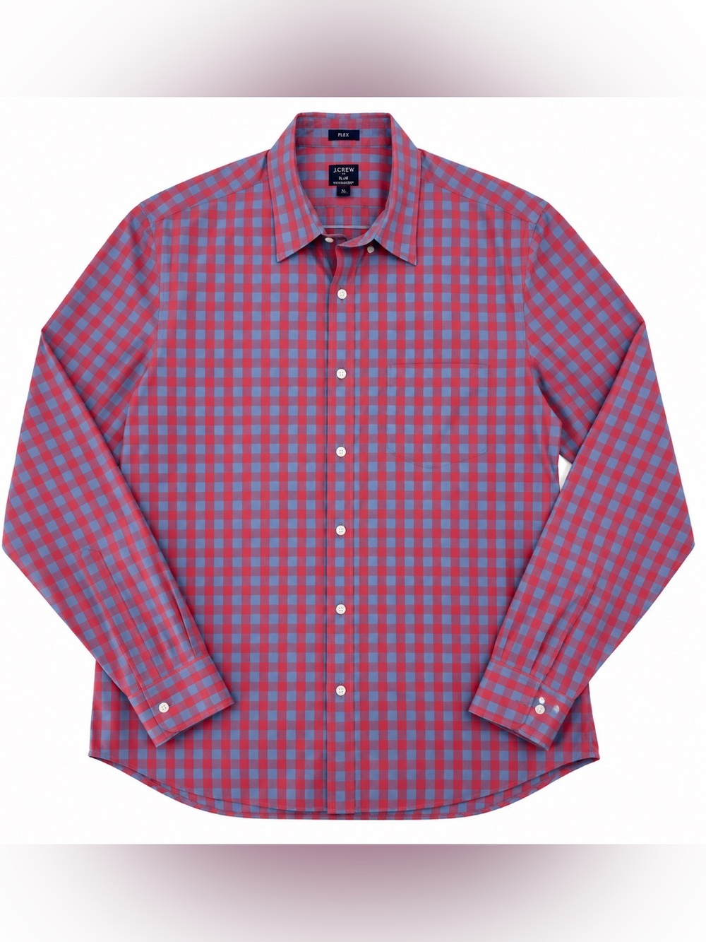 J.Crew Men’s XL Slim Fit Flex Red Blue Plaid Button Down Shirt